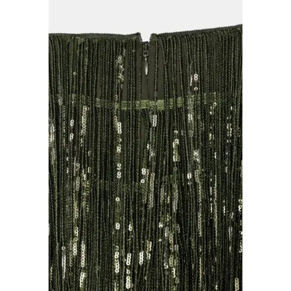 ZARA ZW COLLECTION LIMITED EDITION SEQUIN FRINGE SKIRT - Picture 9 of 9